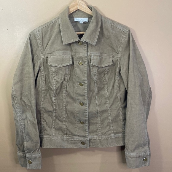 Talbots Women's Petite Corduroy Tan Jacket Size 14P - Picture 1 of 7